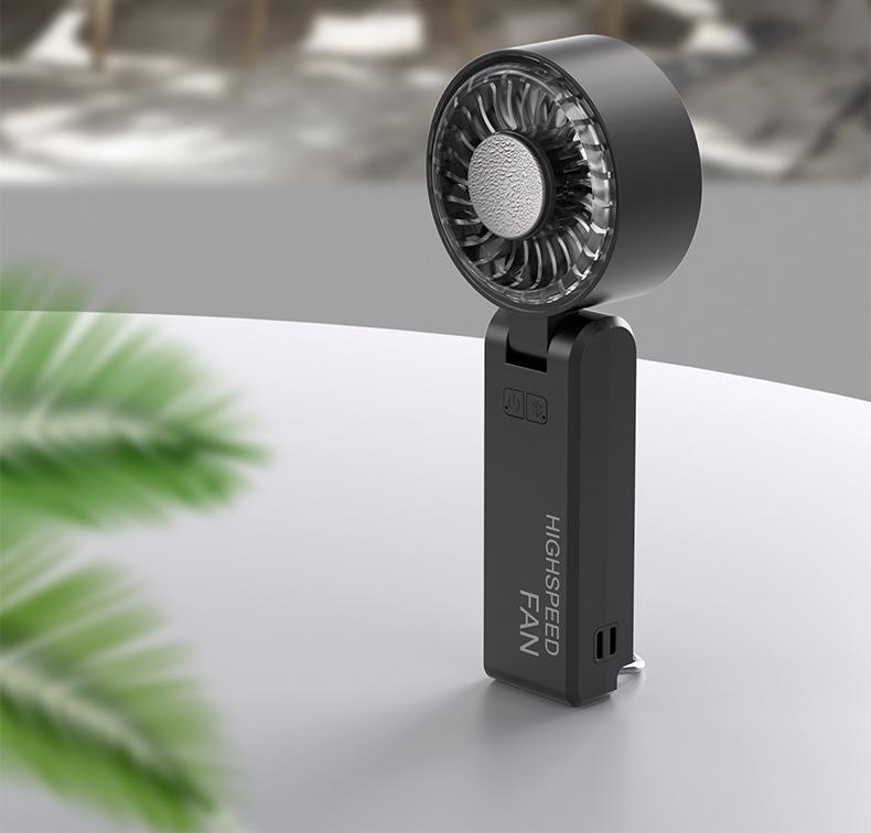 Cross-border new products, high-speed folding, handheld small fan, semiconductor ice compress refrigeration, portable household electric fan, high wind