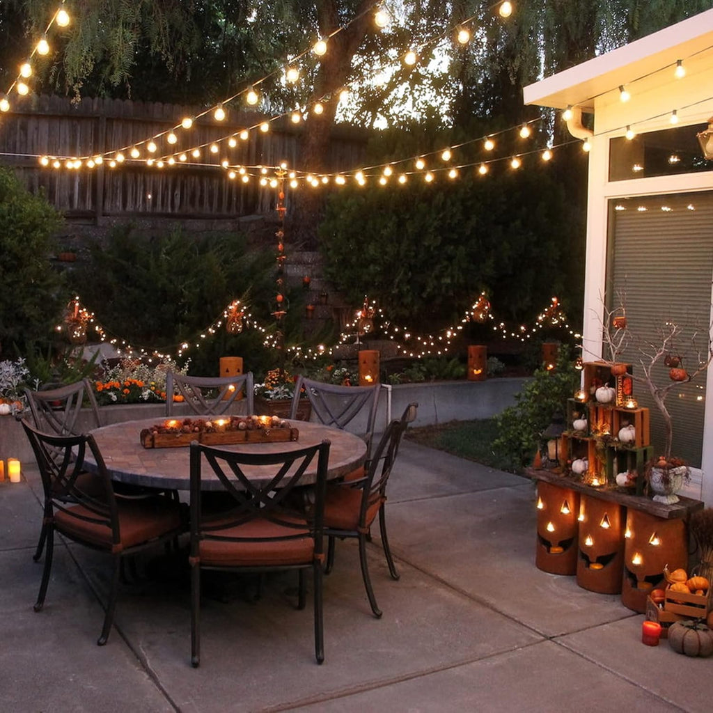 Guirlande Guinguette Extérieur 30M, Guirlande Lumineuse Exterieure avec 50+2 G40 LED Ampoules IP45 Imperméable, Blanc Chaud Chaîne Lumiere Exterieur pour terrasse, mariage, Noël