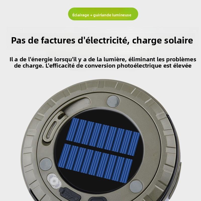 Lampe Solaire Multifonction Camping & Guirlande LED