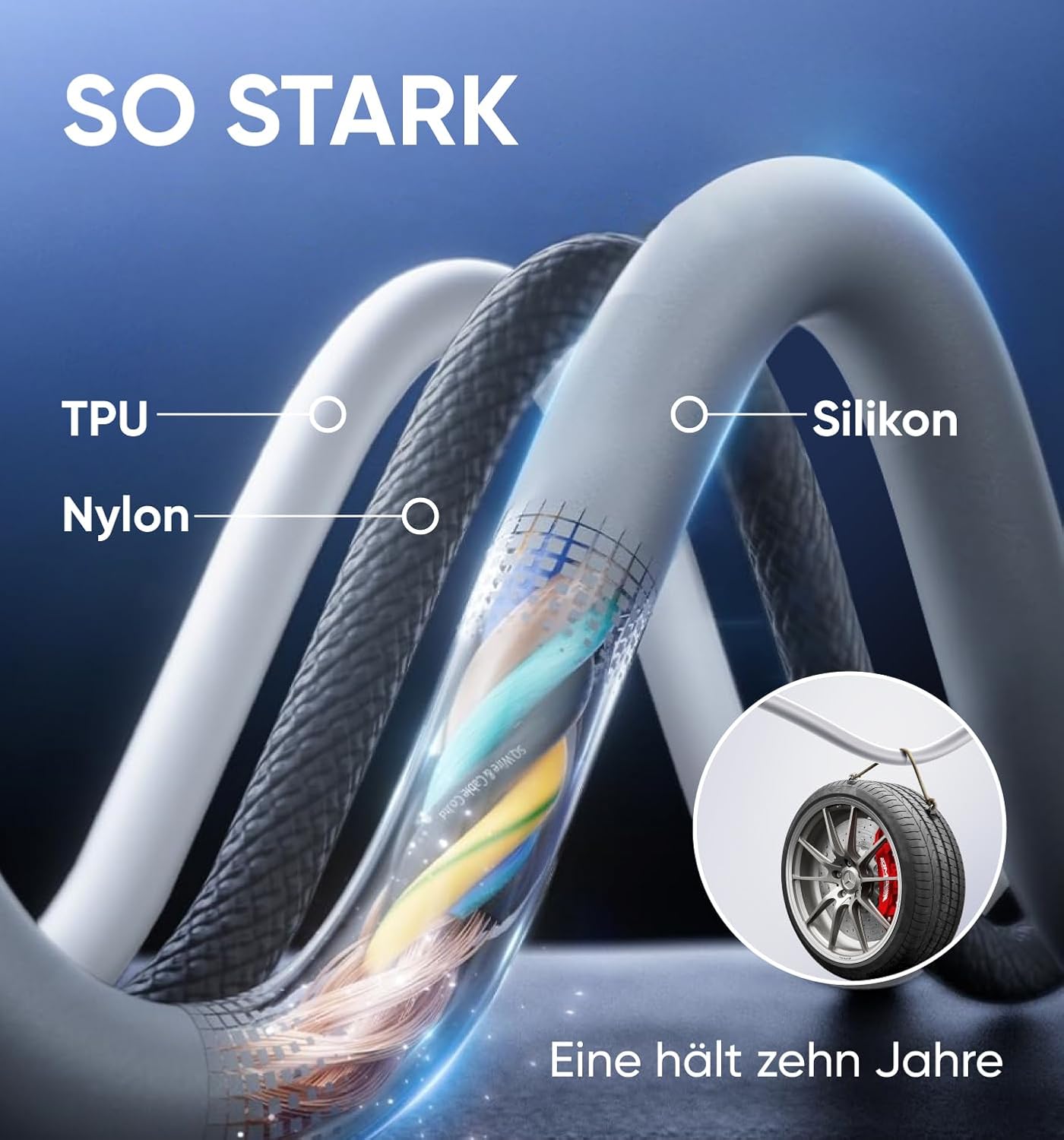 Câble USB C 4 en 1 - 240 W - Câble de charge USB C avec lumière respirante - Charge rapide et synchronisation des données - Câble de charge multiple pour iPhone iPad Samsung ordinateur