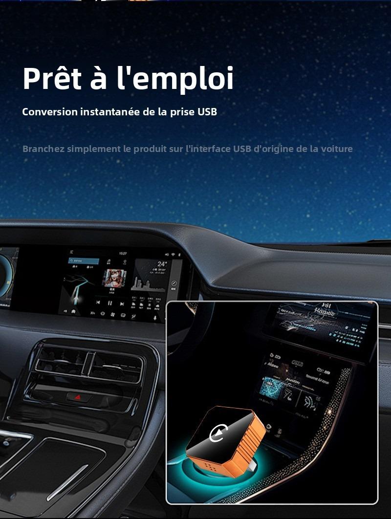 CarPlay Sans Fil 2-en-1 - Module Intelligent Auto - Compatible Apple CarPlay & Android Auto - Plug & Play