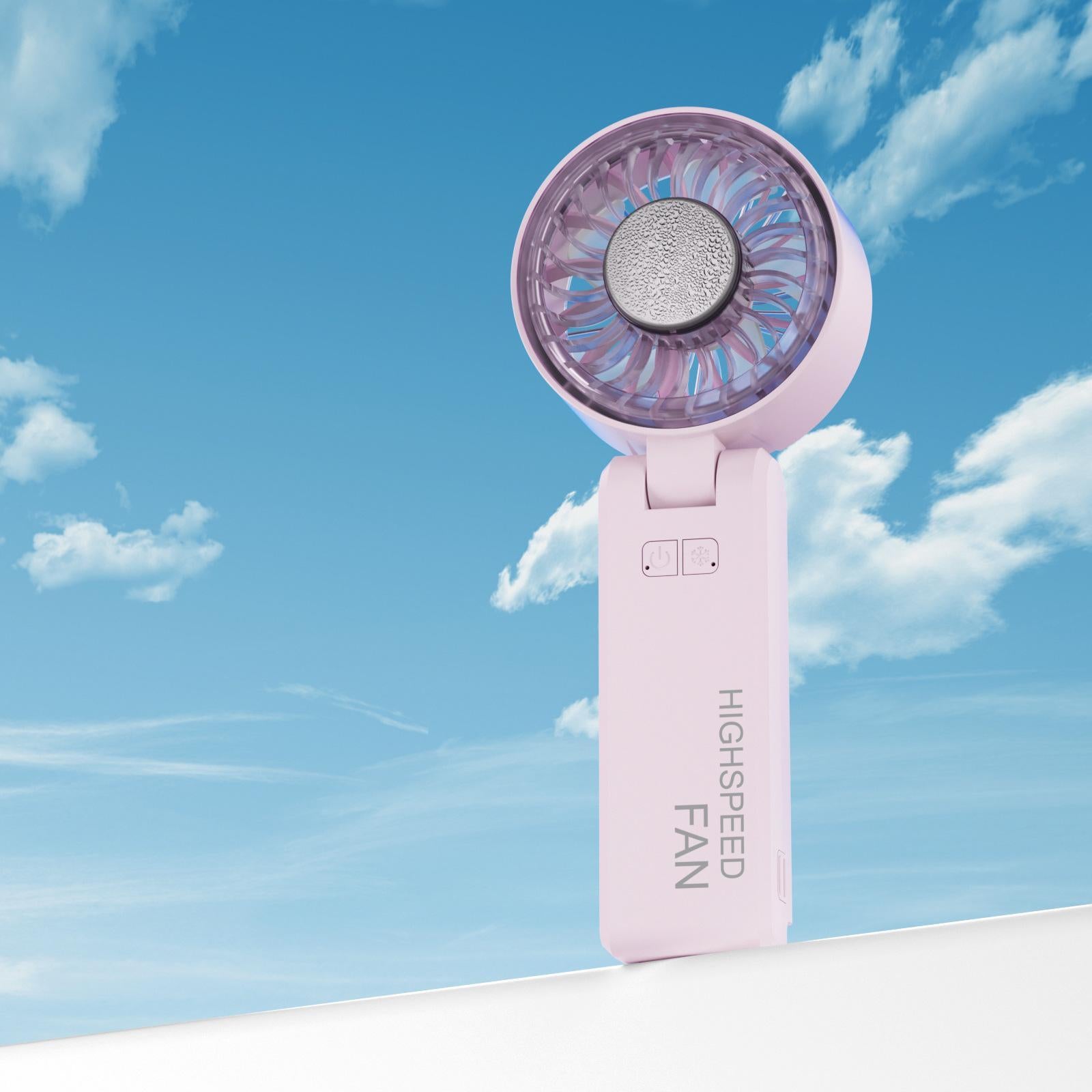 Cross-border new products, high-speed folding, handheld small fan, semiconductor ice compress refrigeration, portable household electric fan, high wind