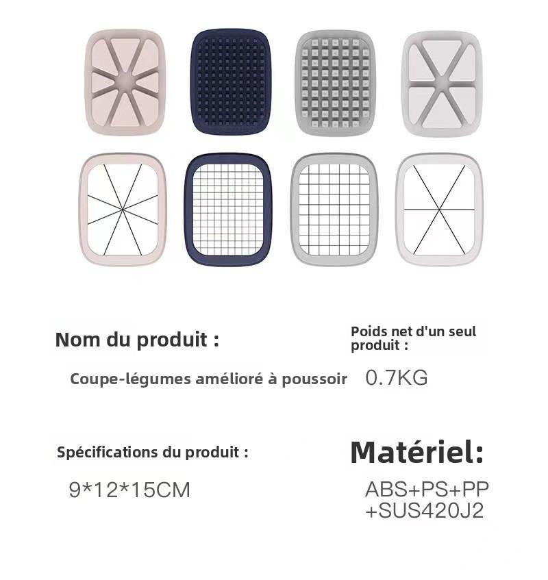 Coupe-frites multifonction, idéal pour préparer des frites maison, également adapté pour couper les légumes, tomates et pommes.