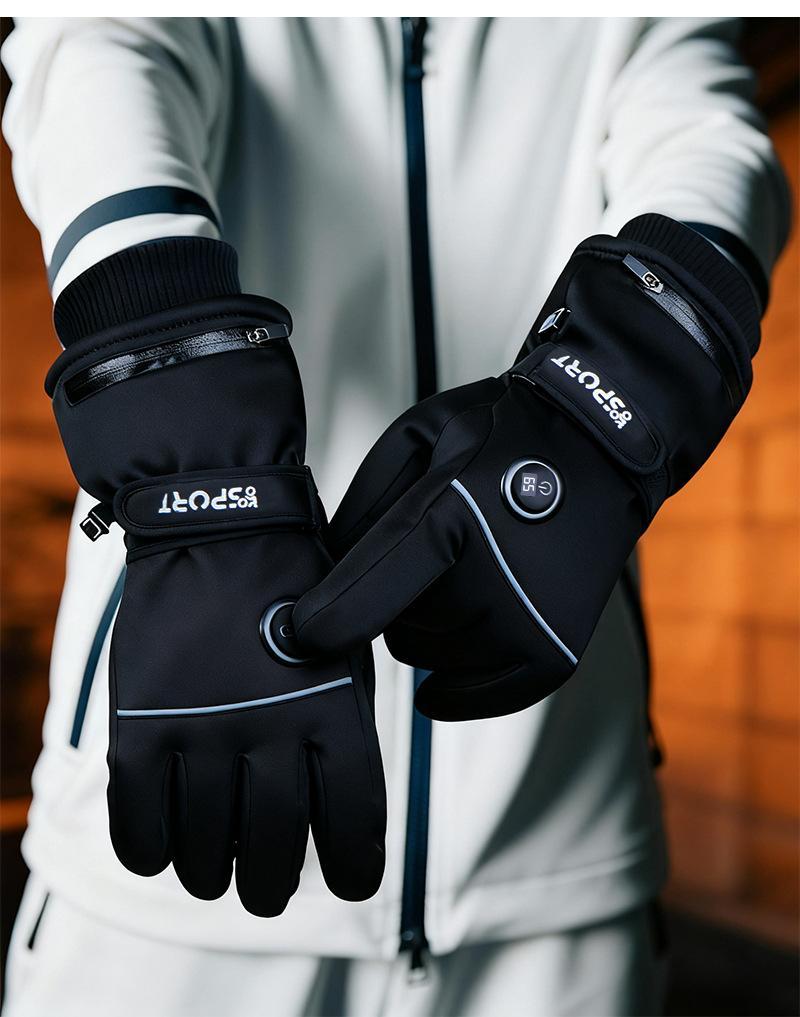 Gants Chauffants 2025 à Double Face – Affichage de Température, Chauffage Rapide, Tactile, Idéal pour Ski & Moto