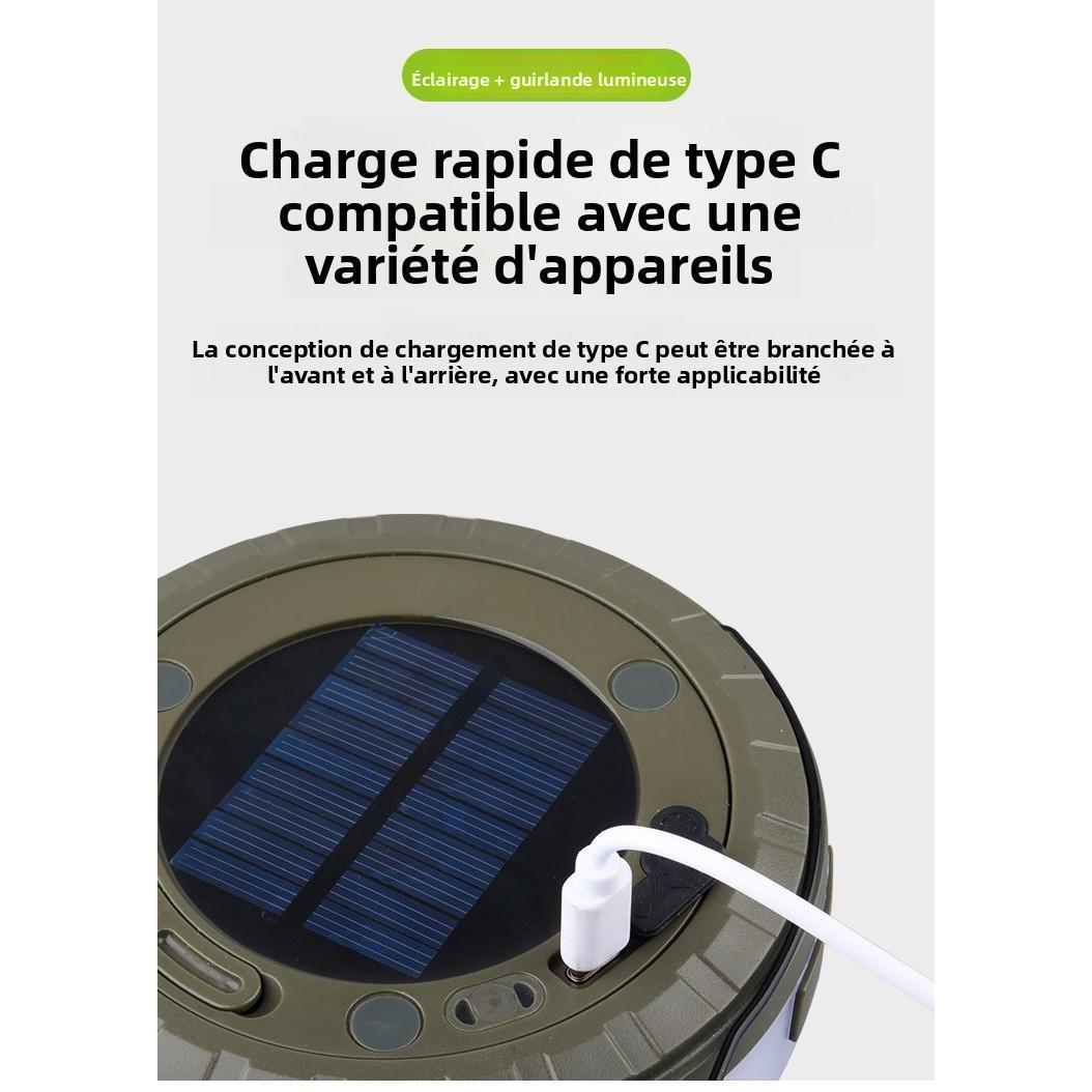 Lampe Solaire Multifonction Camping & Guirlande LED