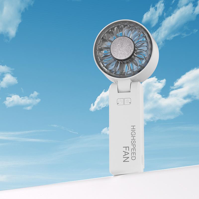 Cross-border new products, high-speed folding, handheld small fan, semiconductor ice compress refrigeration, portable household electric fan, high wind