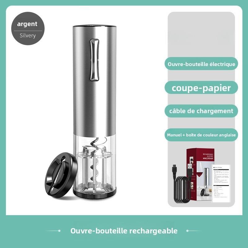 Tire-bouchon électrique moderne et élégant, conçu pour ouvrir vos bouteilles de vin facilement et sans effort
