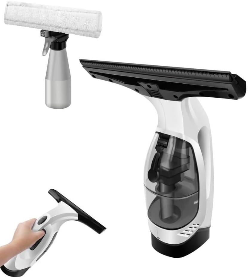 Nettoyeur de Vitres Sans Fil avec Réservoir 300 ml – Aspirateur de Vitres Rechargeable et Portatif