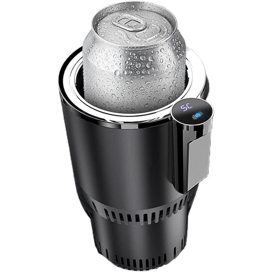 Chiyyak Car Drinks Cooler and Warmer, Cup Cooling and Heating Portable Car Fridge Electric Cooling Cup Mini Cooler Beer Water Milk Drink