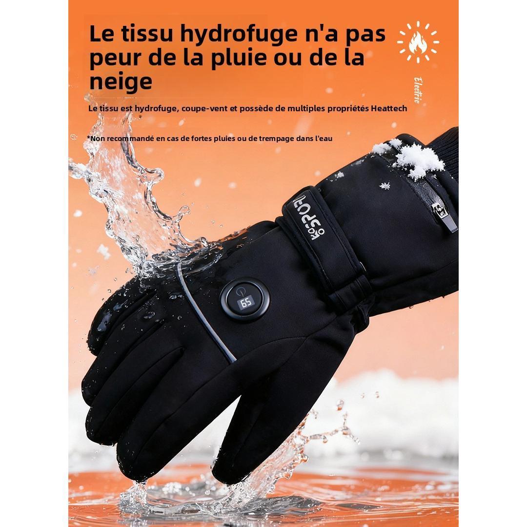Gants Chauffants 2025 à Double Face – Affichage de Température, Chauffage Rapide, Tactile, Idéal pour Ski & Moto