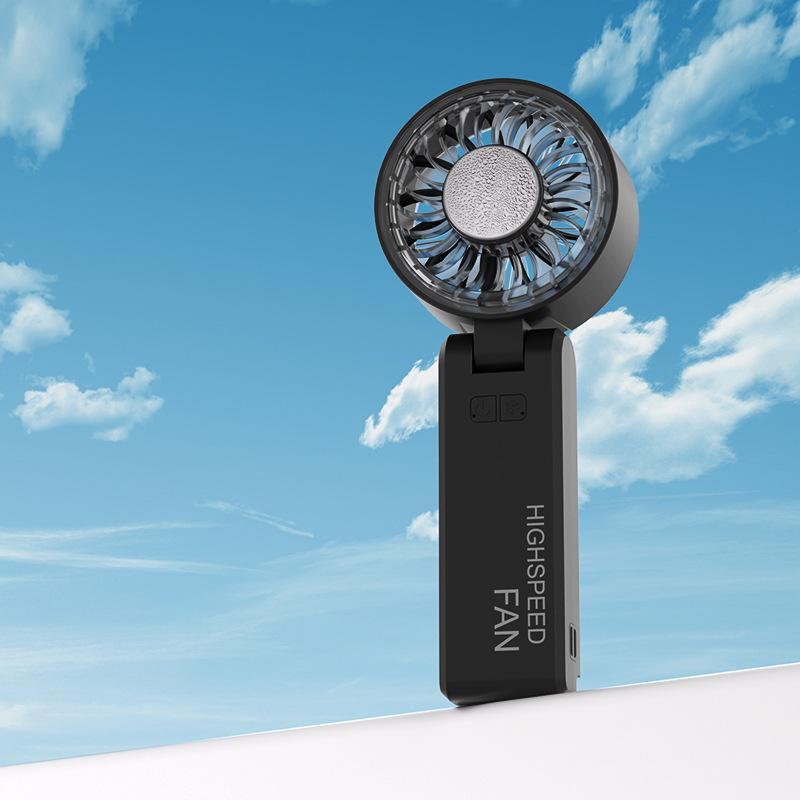 Cross-border new products, high-speed folding, handheld small fan, semiconductor ice compress refrigeration, portable household electric fan, high wind