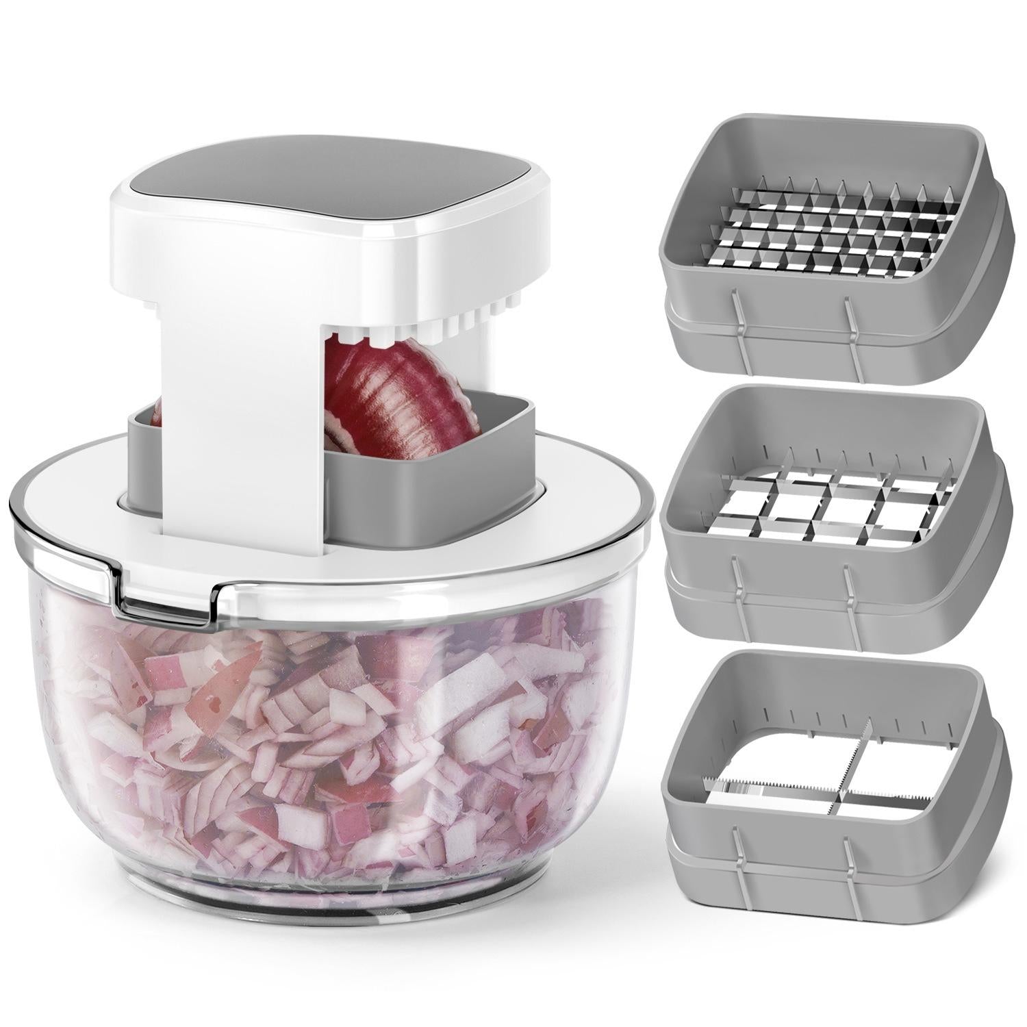 Coupe-légumes multifonction manuel - Coupe-dés pommes de terre et oignons - Rapide, sûr et efficace