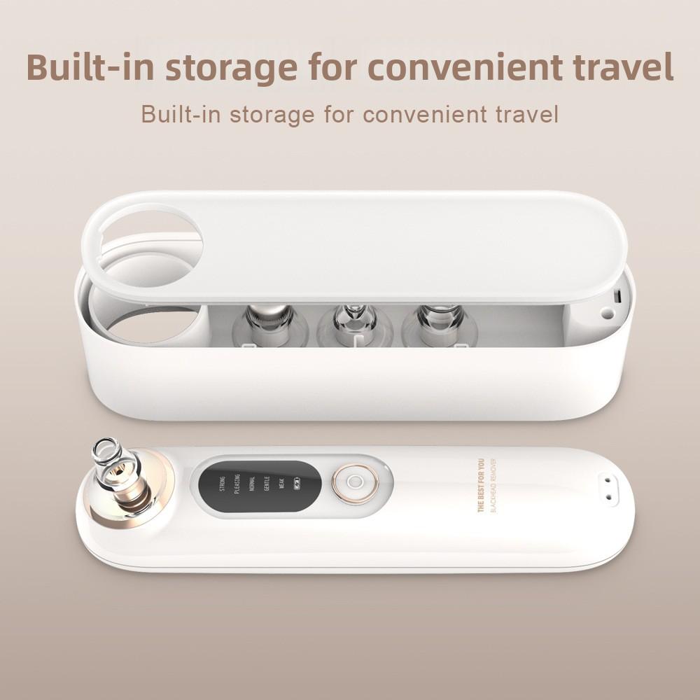 Aspirateur de Points Noirs Rechargeable – 5 Modes | 65 kPa | Station de Charge Sans Fil