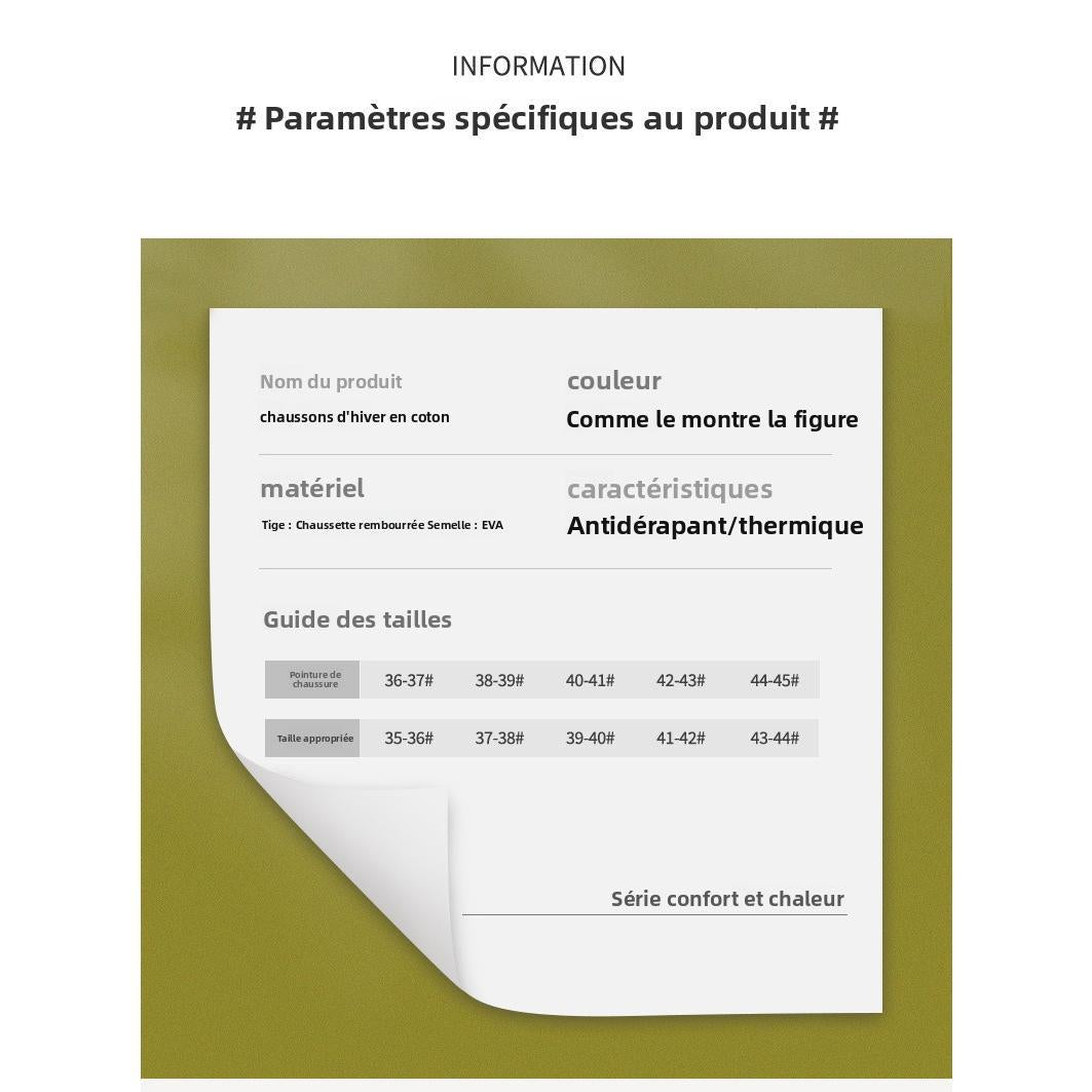 Chaussons Femme Nouveauté Automne-Hiver – Chauds en Peluche Douce, Antidérapants, Confortables pour la Maison