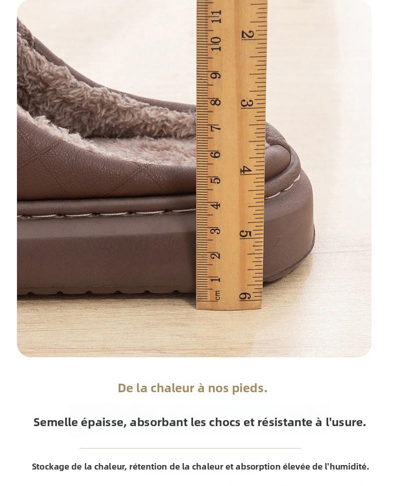 Chaussons Homme en Coton Automne-Hiver – Chauds, Semelle Épaisse Antidérapante, Confortables et Sans Odeur pour la Maison
