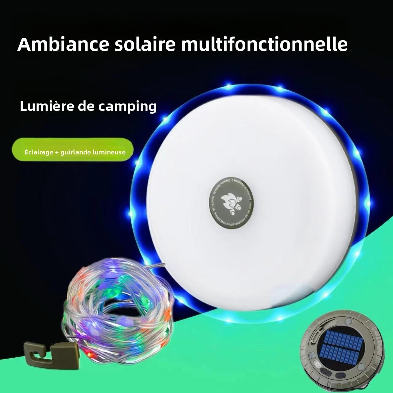 Lampe Solaire Multifonction Camping & Guirlande LED