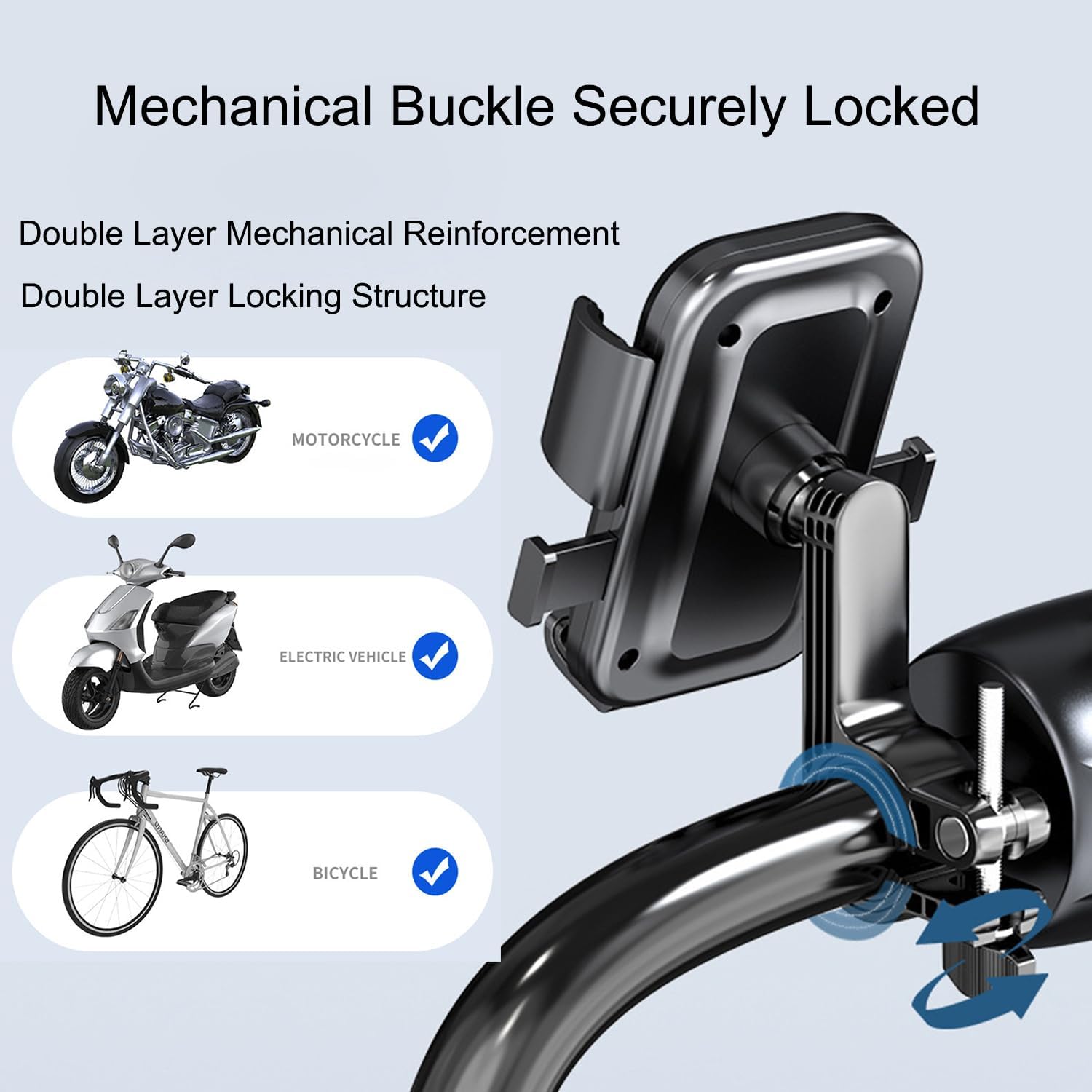 Support Téléphone Portable Moto Pour Harley-Davidson Standard 2000-2024,Protection Antivol Anti-Vibration Moto Téléphone Portable Support Accessoires Décoratifs,Black