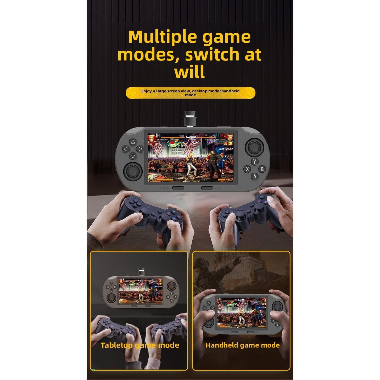 SF3000 Console de Jeux Rétro, Console Portable avec 20 000+ Jeux Rétro Préinstallés et 14+ Émulateurs, avec 2 Manettes sans Fil, Écran IPS HD 4,5 Pouces, 854 x 480, Double Joystick 3D 64G)