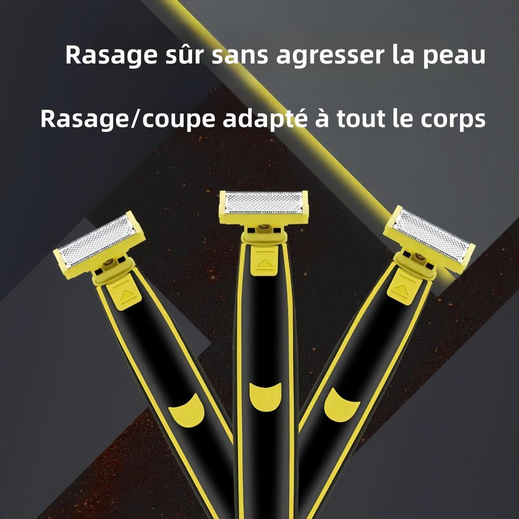 Rasoir Électrique Homme – Étanche, Sec et Humide, Tondeuse Corporelle Rechargeable USB