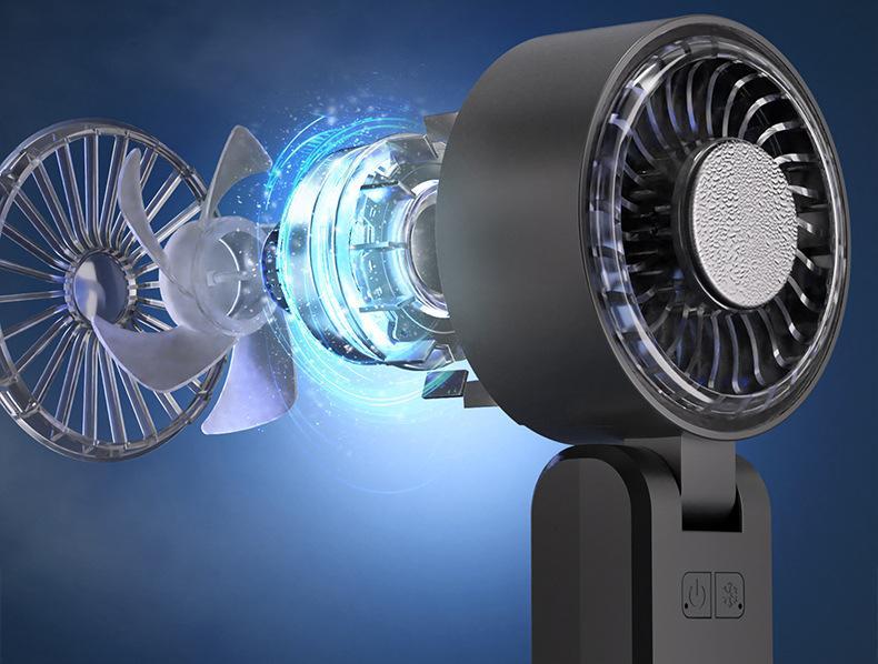 Cross-border new products, high-speed folding, handheld small fan, semiconductor ice compress refrigeration, portable household electric fan, high wind