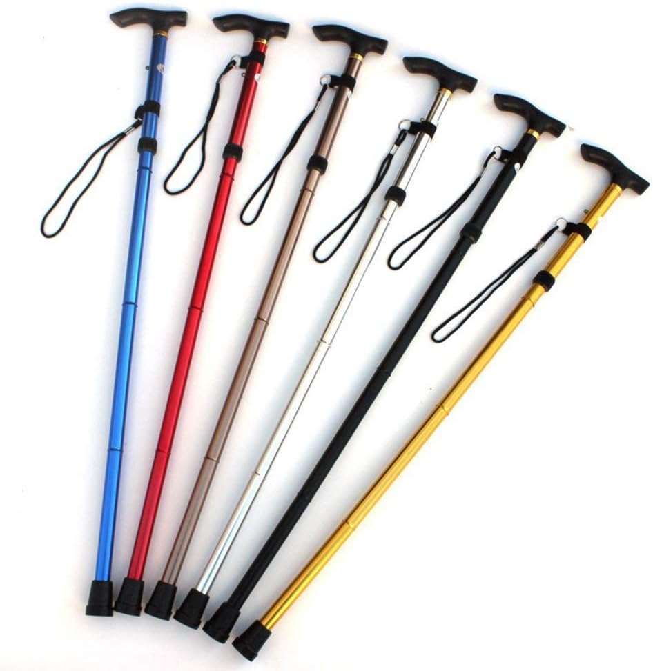 Canne de Marche Pliante, Canne légère et réglable avec bâton de randonnée de Voyage, Meilleur Cadeau pour Hommes et Femmes âgés, béquilles