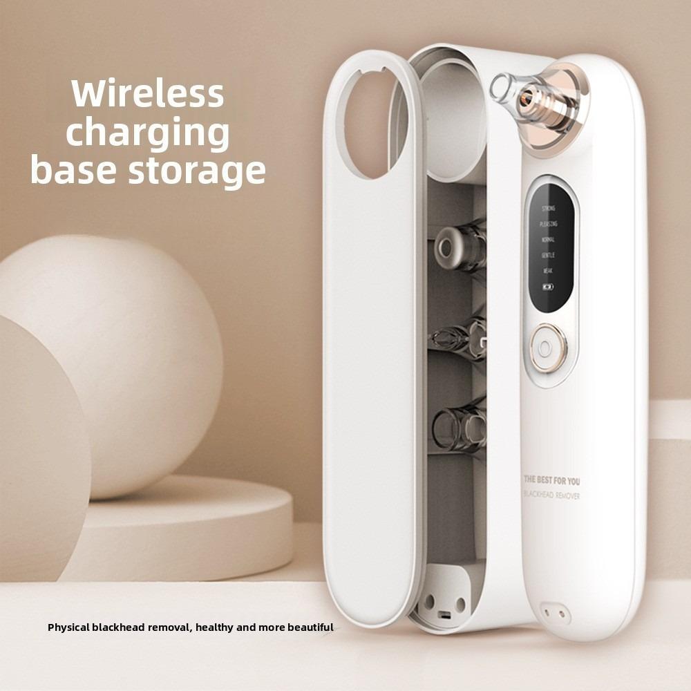 Aspirateur de Points Noirs Rechargeable – 5 Modes | 65 kPa | Station de Charge Sans Fil