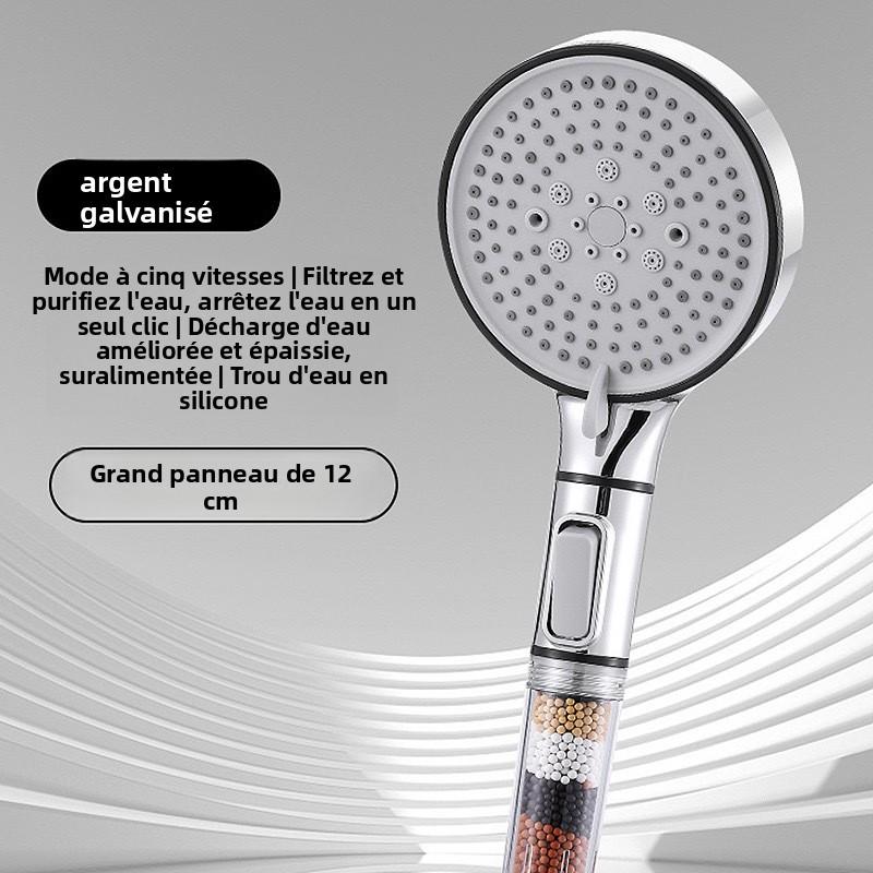 Pommeau de Douche à Main Haute Pression avec Filtre – Grand Panneau, Économiseur d’Eau
