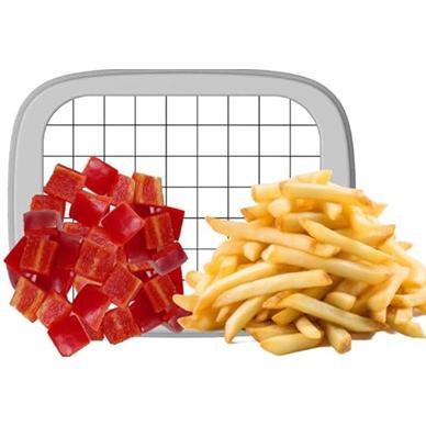 Coupe-frites multifonction, idéal pour préparer des frites maison, également adapté pour couper les légumes, tomates et pommes.