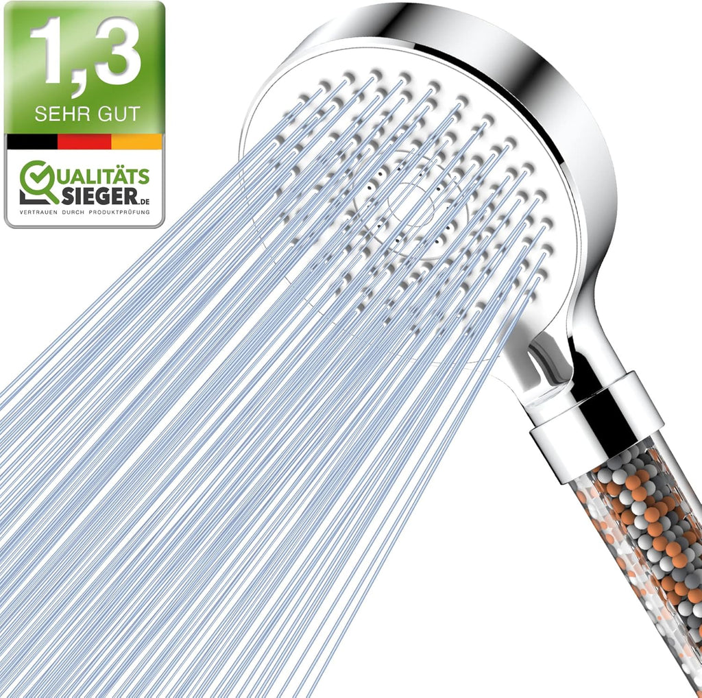 Pommeau de douche filtrante, 20 étapes, pommeau de douche haute pression avec 5 modes, pommeau de douche universel à filtre à eau dure pour éliminer le chlore résiduel
