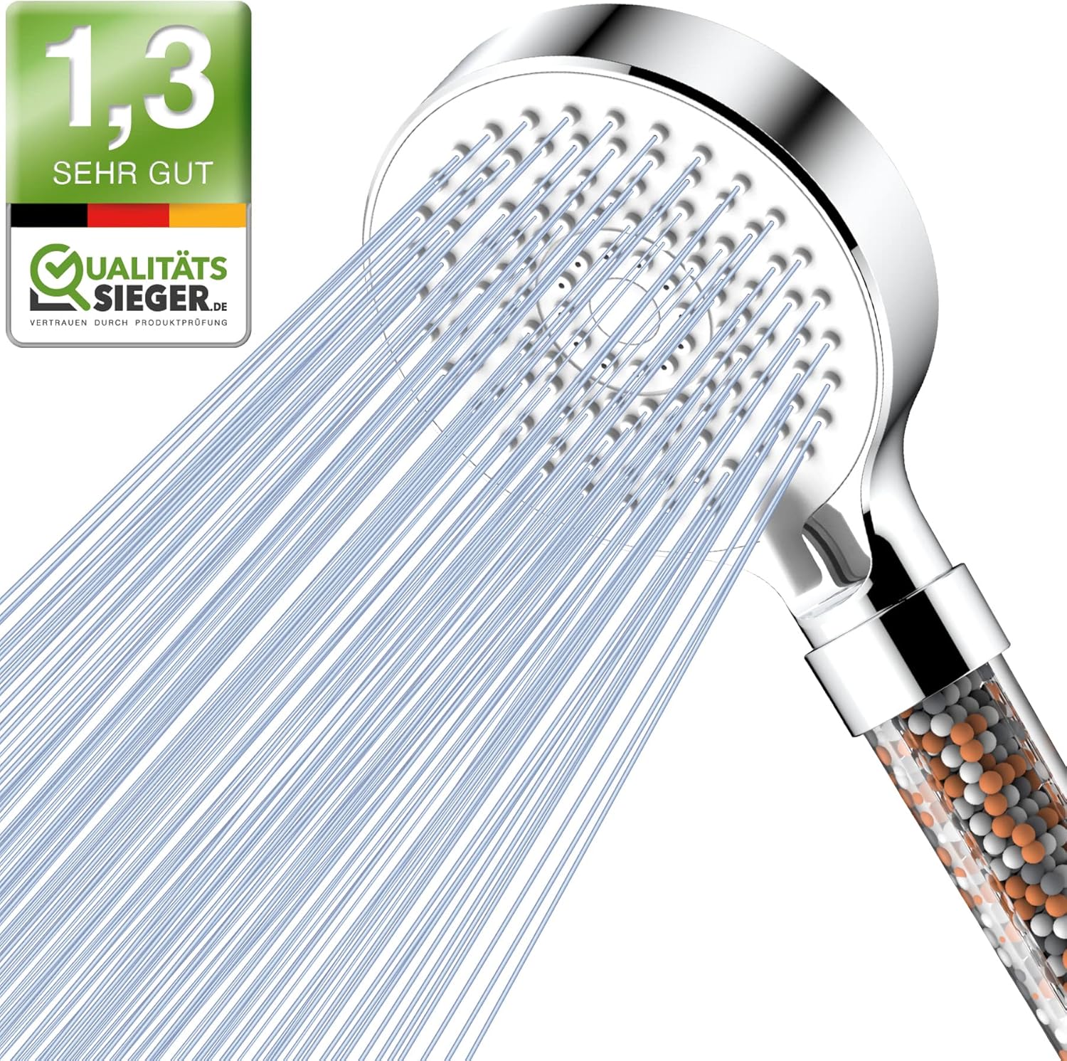 Pommeau de douche filtrante, 20 étapes, pommeau de douche haute pression avec 5 modes, pommeau de douche universel à filtre à eau dure pour éliminer le chlore résiduel