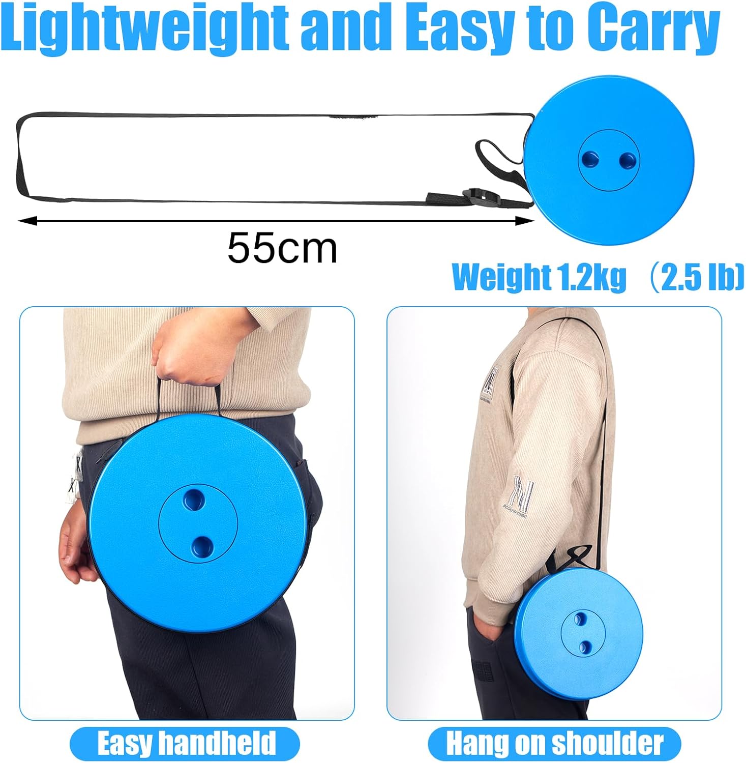 Tabouret Pliant Portable, Tabouret Pliant Camping Réglable en Hauteur 6.5-45cm, Télescopique Chaise Pliable Portable D'extérieur pour BBQ, Pêche, Cuisine, Maxi Charge 180 kg/397 LB