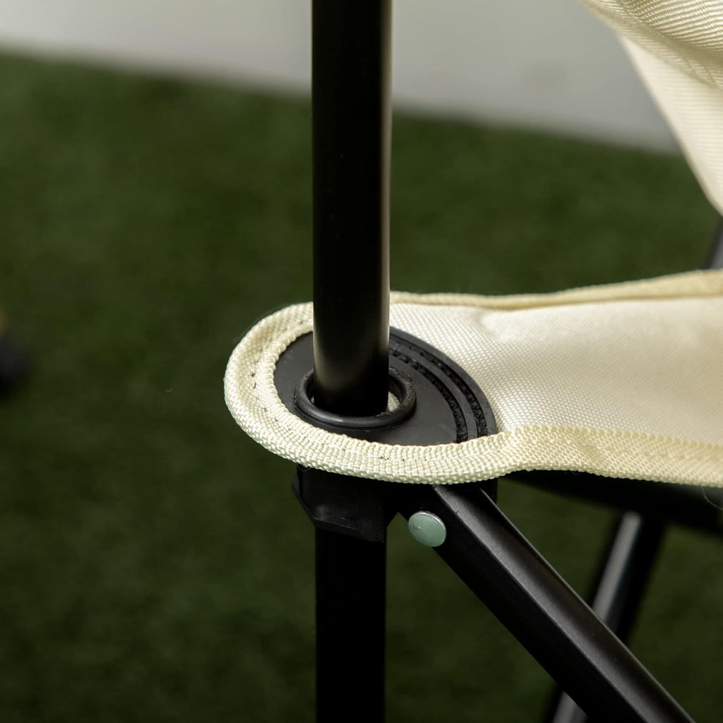 Chaise de Camping Pliable avec Sac de Transport et Pochette latérale Compact Ultra légère adaptée au Camping, à la Plage, au Barbecue, à la pêche - Beige