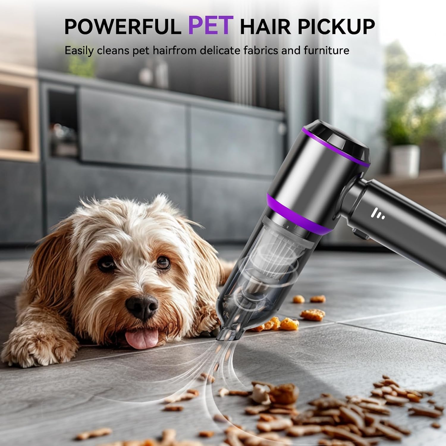 Aspirateur à Main, 18000Pa Mini Aspirateur sans Fil Portable à 3 Vitesses, Multifonctionnel Aspirateur Voiture Puissant sans Fil avec Moteur sans Balais, pour Voiture Animaux Maison Car