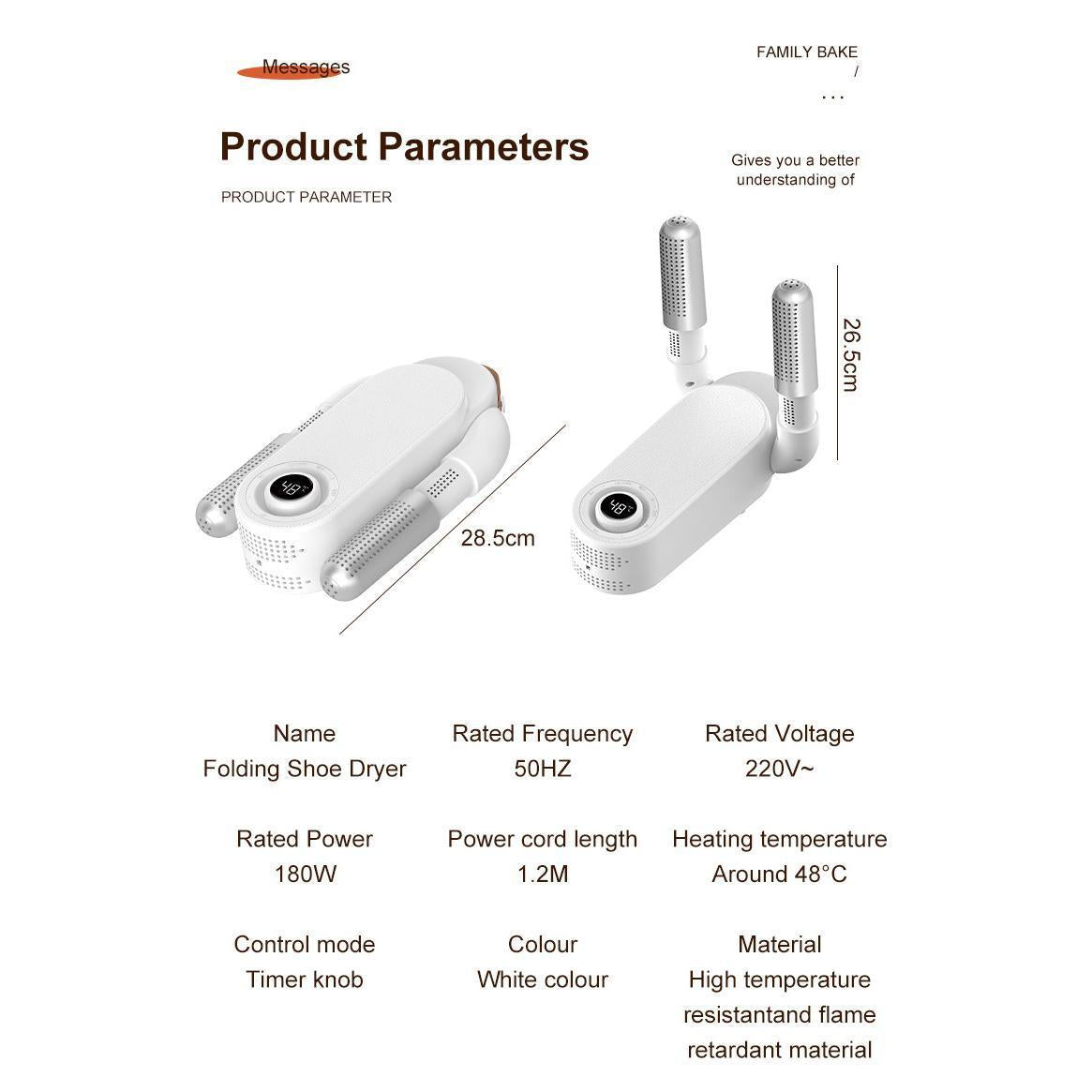 Sèche-chaussures intelligent à température constante – Désodorisant UV, séchage rapide avec minuterie