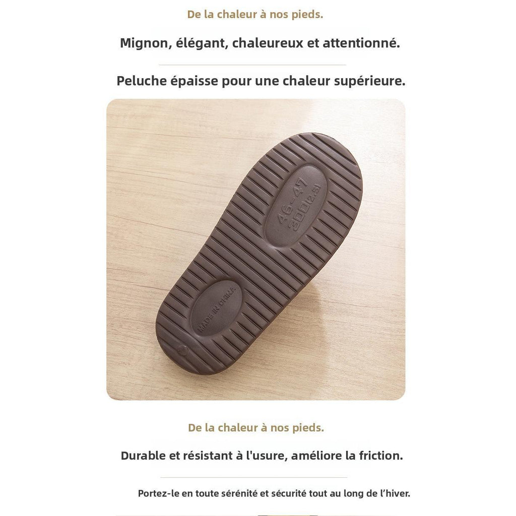 Chaussons Homme en Coton Automne-Hiver – Chauds, Semelle Épaisse Antidérapante, Confortables et Sans Odeur pour la Maison