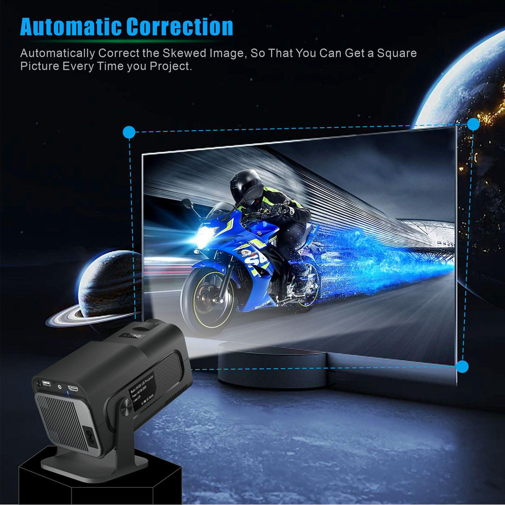 Vidéoprojecteur Portable WiFi – 1080P HD, Support 4K, Grand Écran 130”, Correction Auto