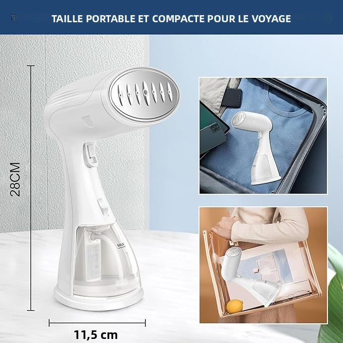 Fer à repasser de voyage Defroisseur Vertical, Mioduro Portable Defroisseur a Main Vapeur à Vêtements avec réservoir d'eau de,Steamer idéal pour la maison et le voyage