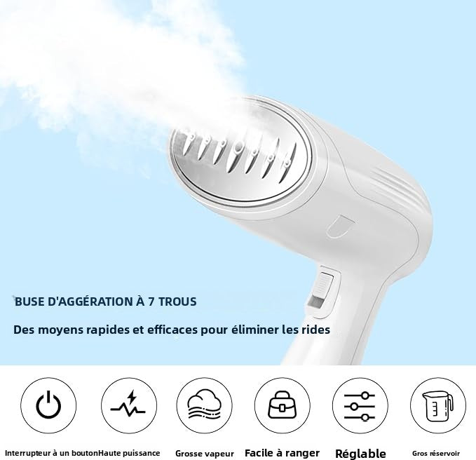 Fer à repasser de voyage Defroisseur Vertical, Mioduro Portable Defroisseur a Main Vapeur à Vêtements avec réservoir d'eau de,Steamer idéal pour la maison et le voyage
