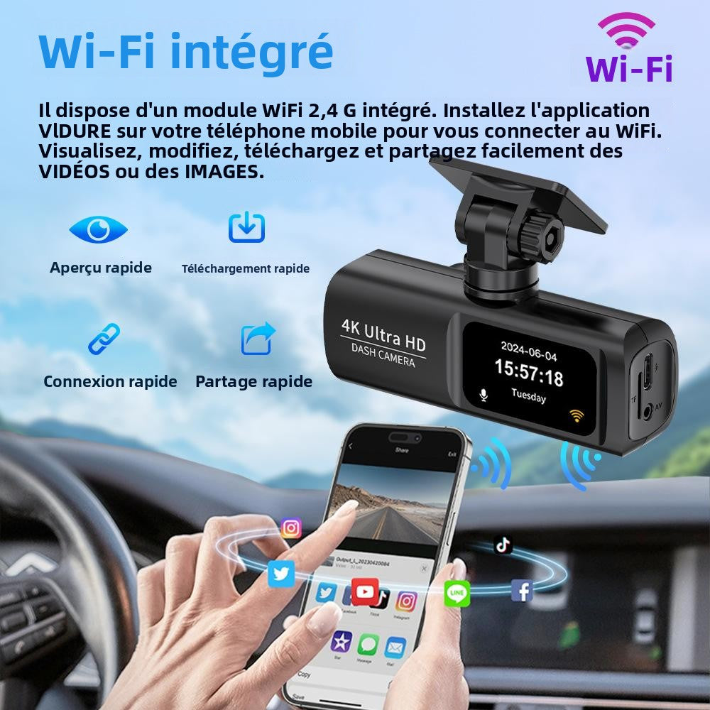 Caméra de Voiture 4K Ultra HD