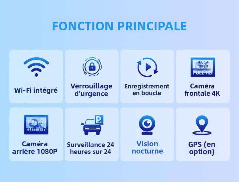 Caméra de Voiture 4K Ultra HD