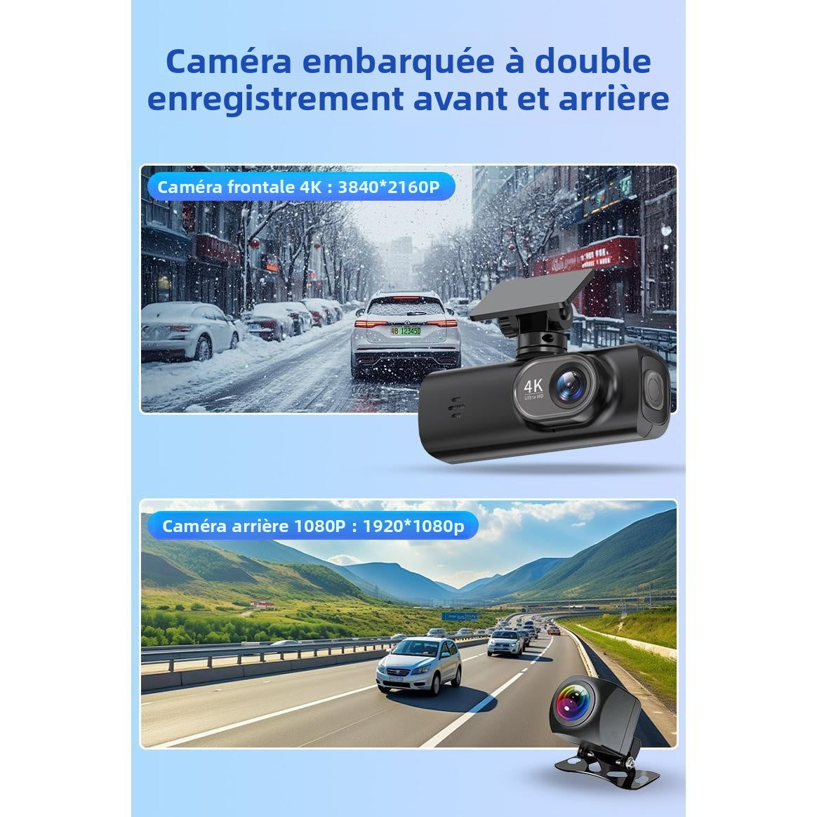 Caméra de Voiture 4K Ultra HD